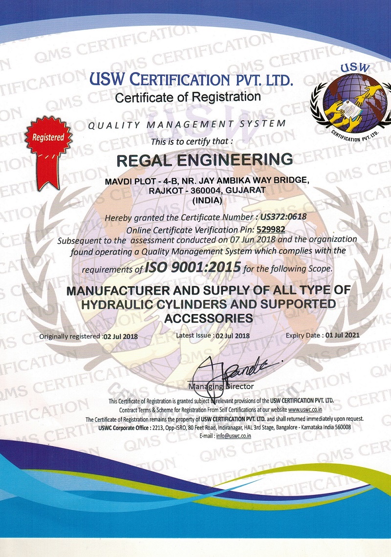 ISO 9001 - Regal Hydraulic